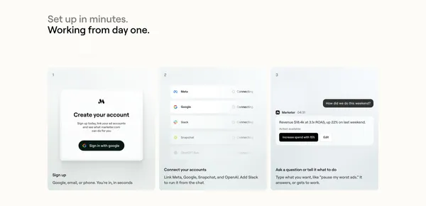 Marketer.com - The Growth Platform for Modern Ecommerce - Marketer - Landing design inspiration