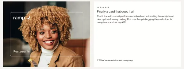 Ramp - Corporate cards and finance automation that scales with you - Landing design inspiration