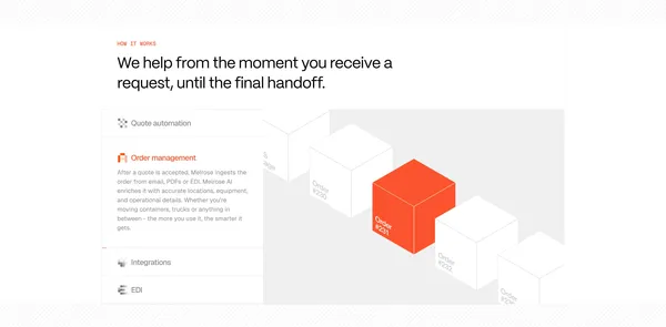 Melrose - Automate all your Logistics with AI - Landing design inspiration