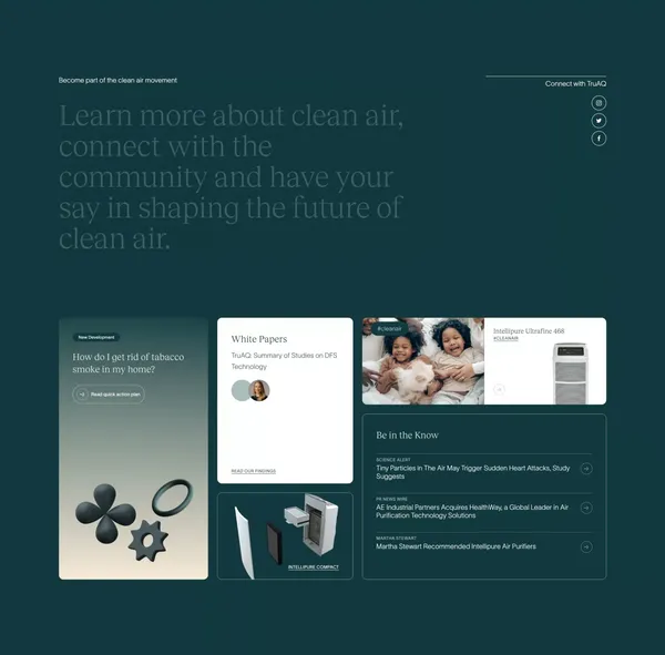 TruAQ | Clean air for everyone - Landing design inspiration