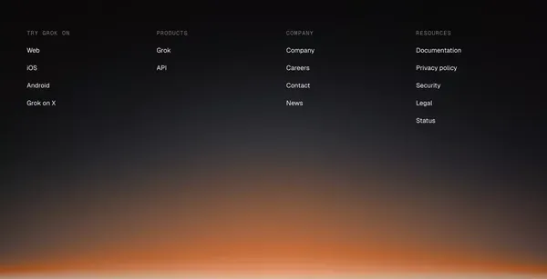 xAI: Welcome - Landing design inspiration
