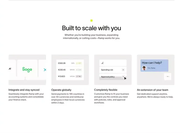 Spend Management, Corporate Cards & Accounts Payable Solutions | Ramp - Landing design inspiration