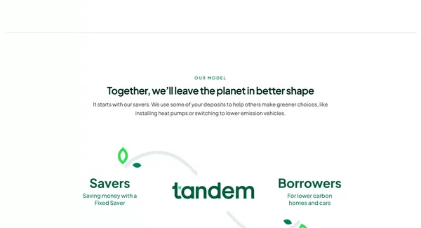 Tandem Bank | Start Banking For A Greener Future - Landing design inspiration