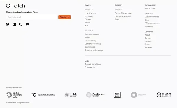 CarbonOS | Patch - Landing design inspiration