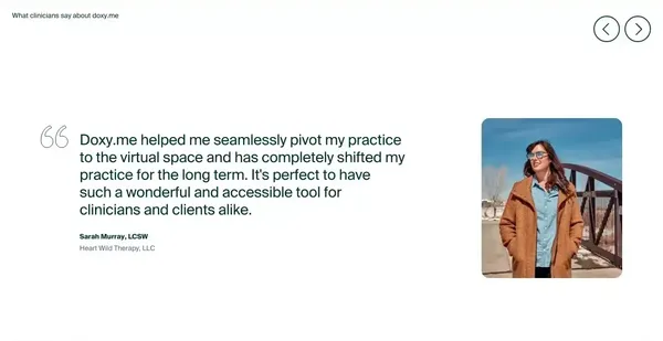 The Simple, Free, and Secure Telemedicine Platform | Doxy.me - Landing design inspiration