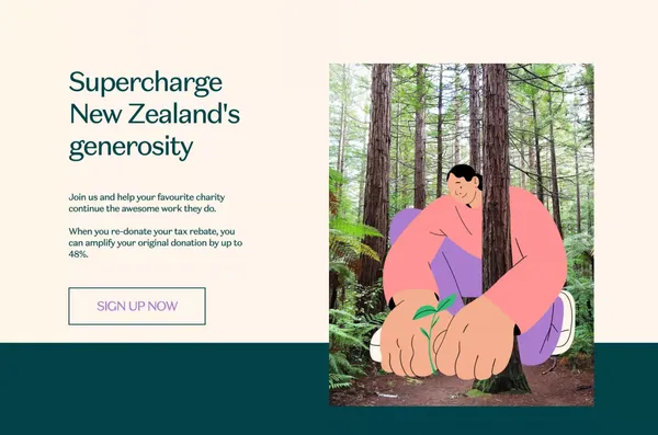 Supergenerous | Transforming The Impact Of Human Generosity - Landing design inspiration