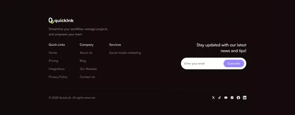 Link in bio tool: Everything you are, in one simple link | QuickLnk - Landing design inspiration
