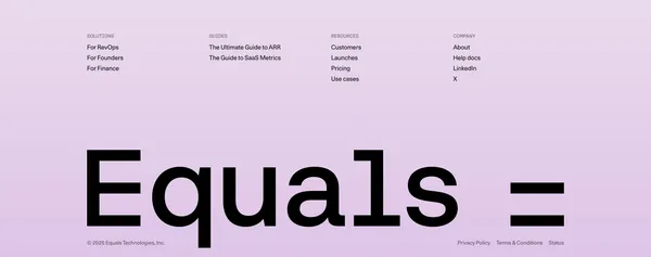 GTM analytics | Equals - Landing design inspiration