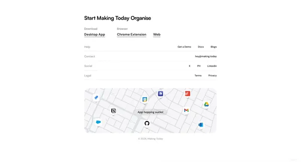 Making Today - Work Smarter, Not Scattered - Landing design inspiration