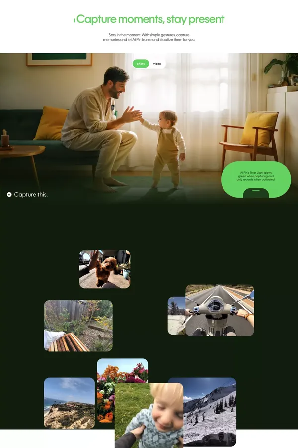 Humane Ai Pin | See the World, Not Your Screen | Humane - Landing design inspiration