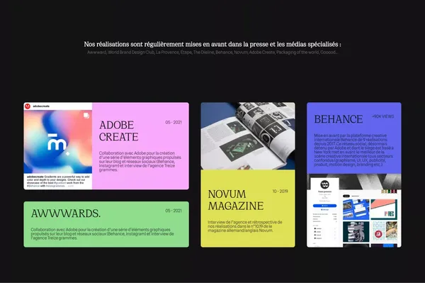 Treize grammes - Agence de Branding - Landing design inspiration