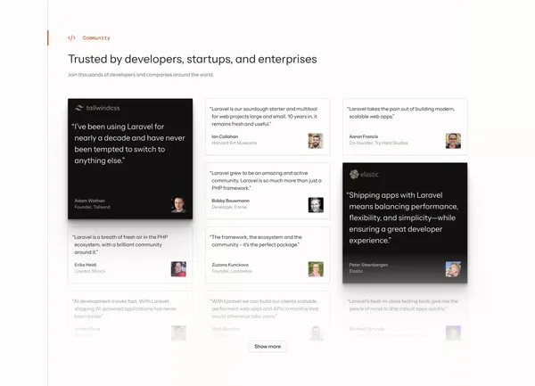Laravel - The PHP Framework For Web Artisans - Landing design inspiration