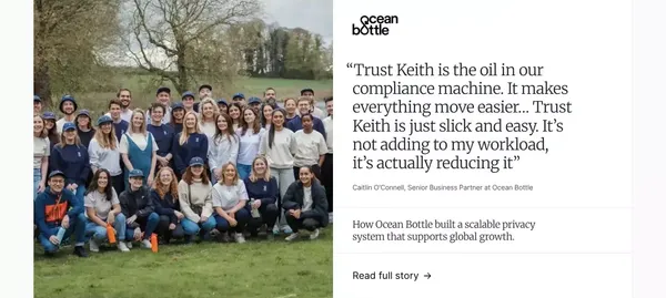 Trust Keith · The Expert Data Protection Service - Landing design inspiration