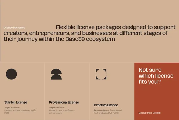 Base39 - Creative Spaces, Studios & Innovation Hub - Landing design inspiration