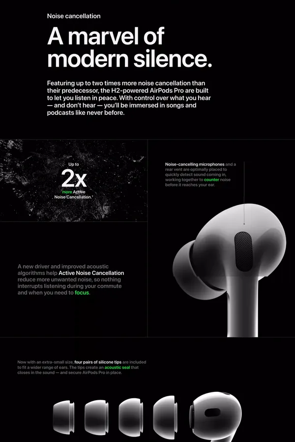 AirPods Pro (2nd generation) - Apple - Landing design inspiration