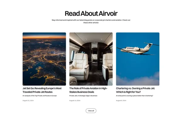 Corporate Jet Charters | Airvoir - Landing design inspiration