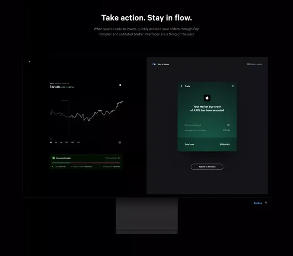 Fey: The ultimate experience for the modern investor. - Landing design inspiration