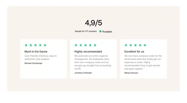 More than just a card | The end-to-end solution for company spending Mynt - Landing design inspiration