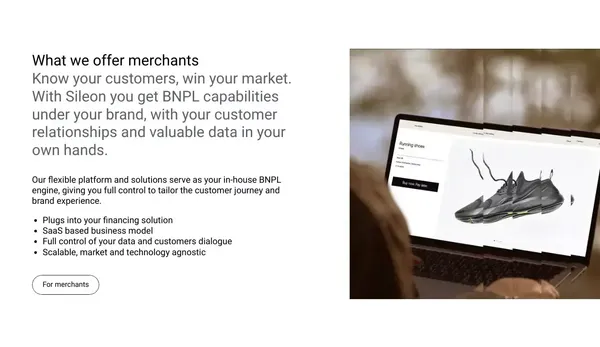 BNPL SaaS with powers for your business to grow - Sileon - Landing design inspiration