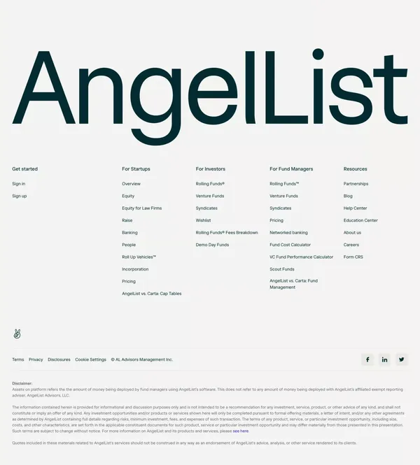 AngelList – Build, Lead, Invest - Landing design inspiration