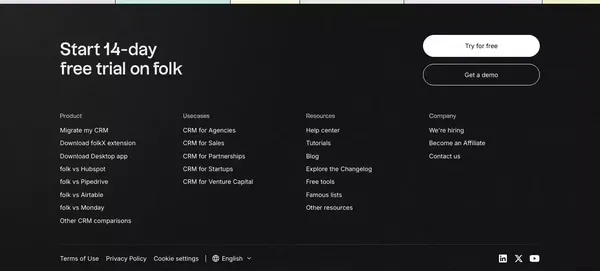folk — CRM for Agencies - Landing design inspiration