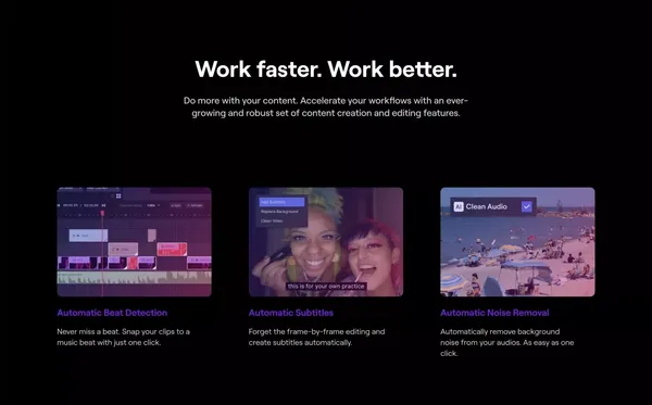 Runway - Online Video Editor | Everything you need to edit video, fast. - Landing design inspiration