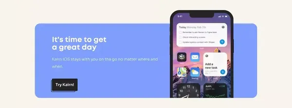 Kairn - Get Great Days - Landing design inspiration