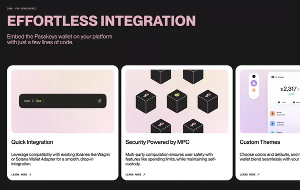 Passkeys Wallet - Landing design inspiration