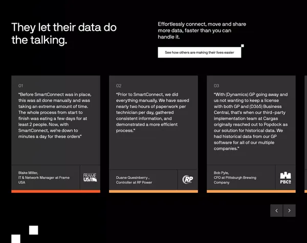 eOne Solutions - Landing design inspiration