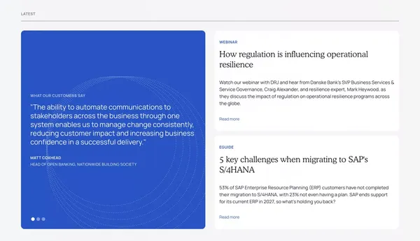 Cutover | Work Orchestration and Observability platform - Landing design inspiration