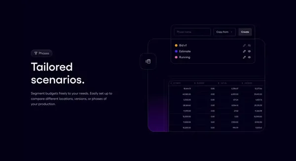 Saturation.io: Film Budgeting Software & Tools for Producers - website design inspiration