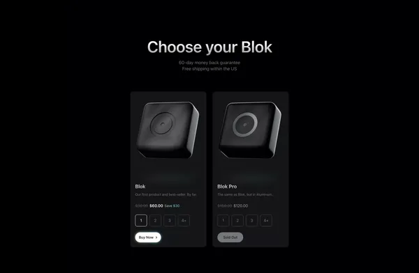 Blok - Landing design inspiration