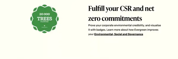 Evergreen | Give recognition and plant trees - Landing design inspiration