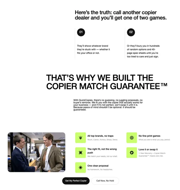 Quick Copies - Landing design inspiration