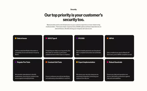 Bland AI | Automate Phone Calls with Conversational AI for Enterprises - Landing design inspiration