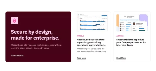 ModernLoop | The automated scheduling platform for interviews - Landing design inspiration