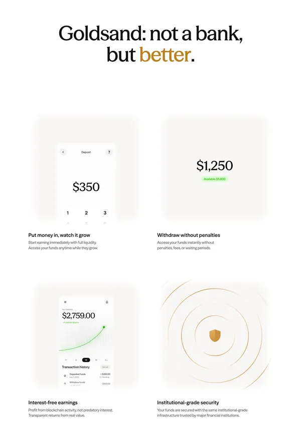 Goldsand - Landing design inspiration