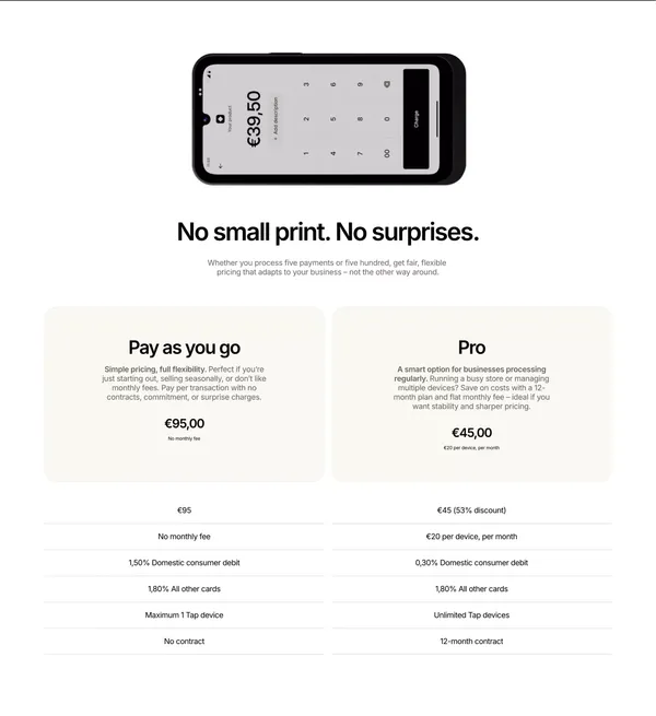 Tap - Fast, smart and affordable terminal by Mollie - Landing design inspiration
