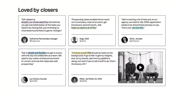folk, like the sales assistant your team never had - Landing design inspiration