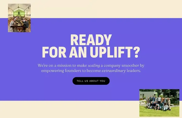 Uplift Founders - Coaching & Mentoring for Startups - Landing design inspiration