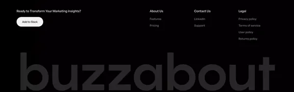 buzzabout - AI Audience Research Tool - Landing design inspiration