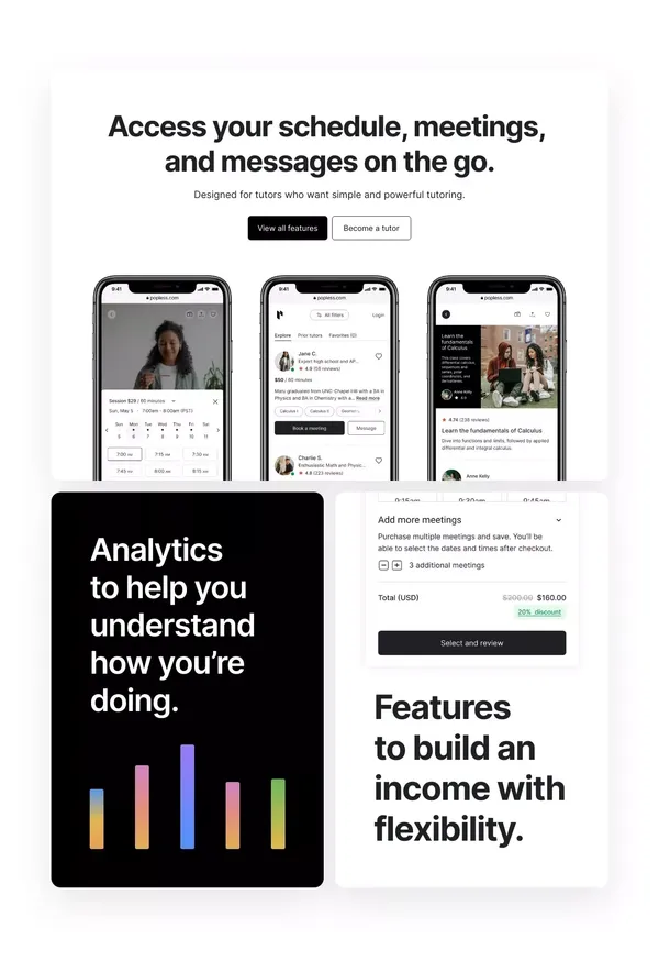 Popless | The all-in-one tutor platform for private tutors and group classes - Landing design inspiration