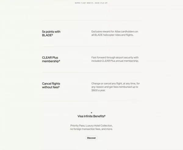 Atlas - Spending. Dining. Travel. - Landing design inspiration