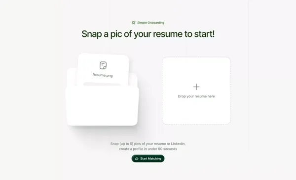 Match. Meet. Get Hired - Landing design inspiration
