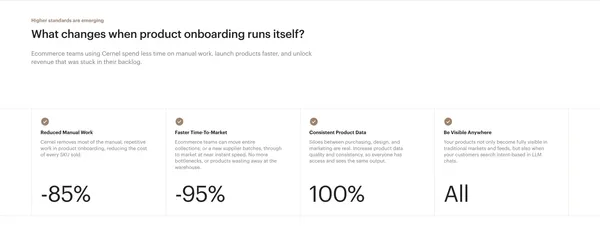 Cernel: Product Onboarding for Ecommerce Teams - Landing design inspiration