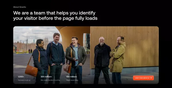 Gravito Ltd - Real-Time Identity Resolution & Consent Management - Landing design inspiration