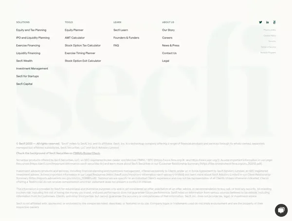 Secfi — The leading financial advisor for tech people - Landing design inspiration