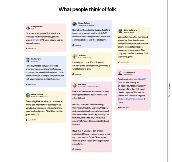 folk — Next generation CRM for teams - Landing design inspiration