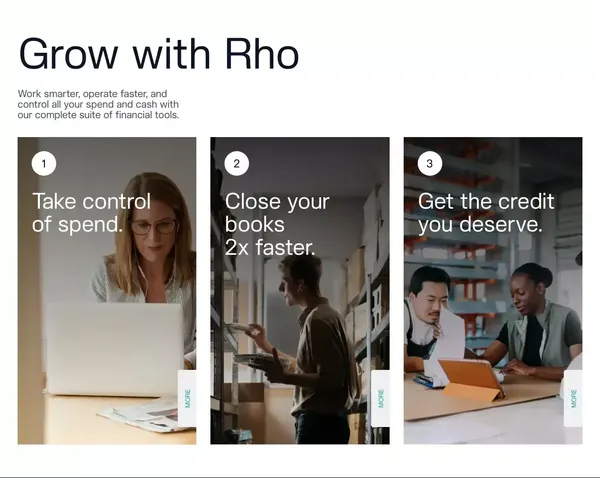 Rho | Business finances made frictionless. - Landing design inspiration
