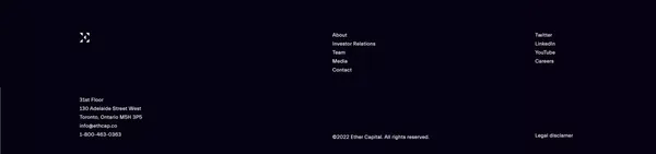 Ether Capital - Landing design inspiration